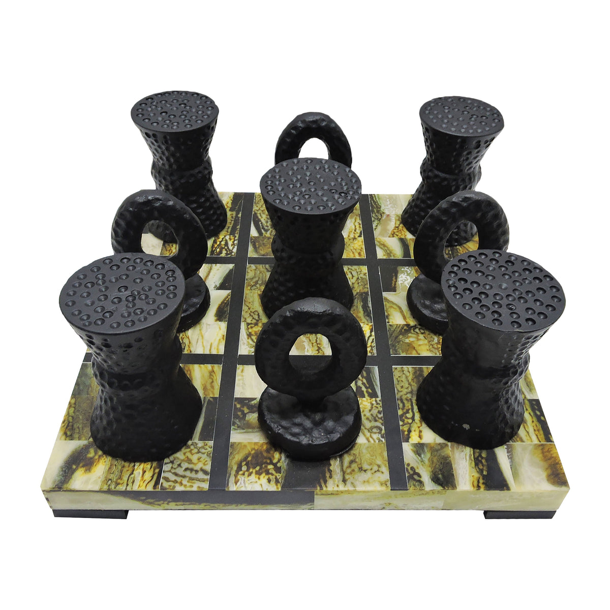 12" x 12" Allagash Horn Resin Tic Tac Toe Set - Black