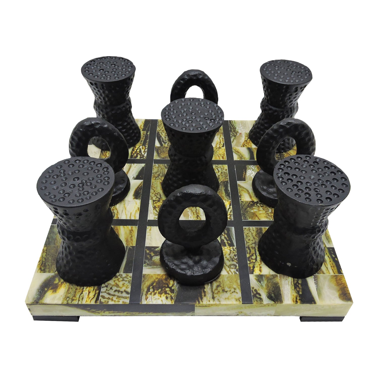 12" x 12" Allagash Horn Resin Tic Tac Toe Set - Black