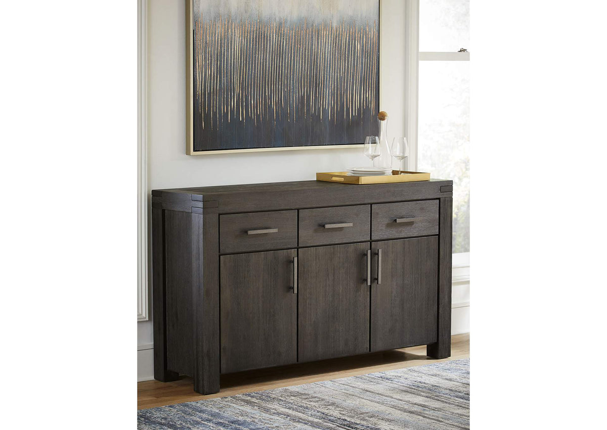 3FT373 Meadow Solid Wood Three Drawer Three Door Sideboard In Graphite