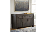 3FT373 Meadow Solid Wood Three Drawer Three Door Sideboard In Graphite