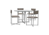 1AE266X Amalfi X - Base Chair In Taupe Leather (Set of 2)