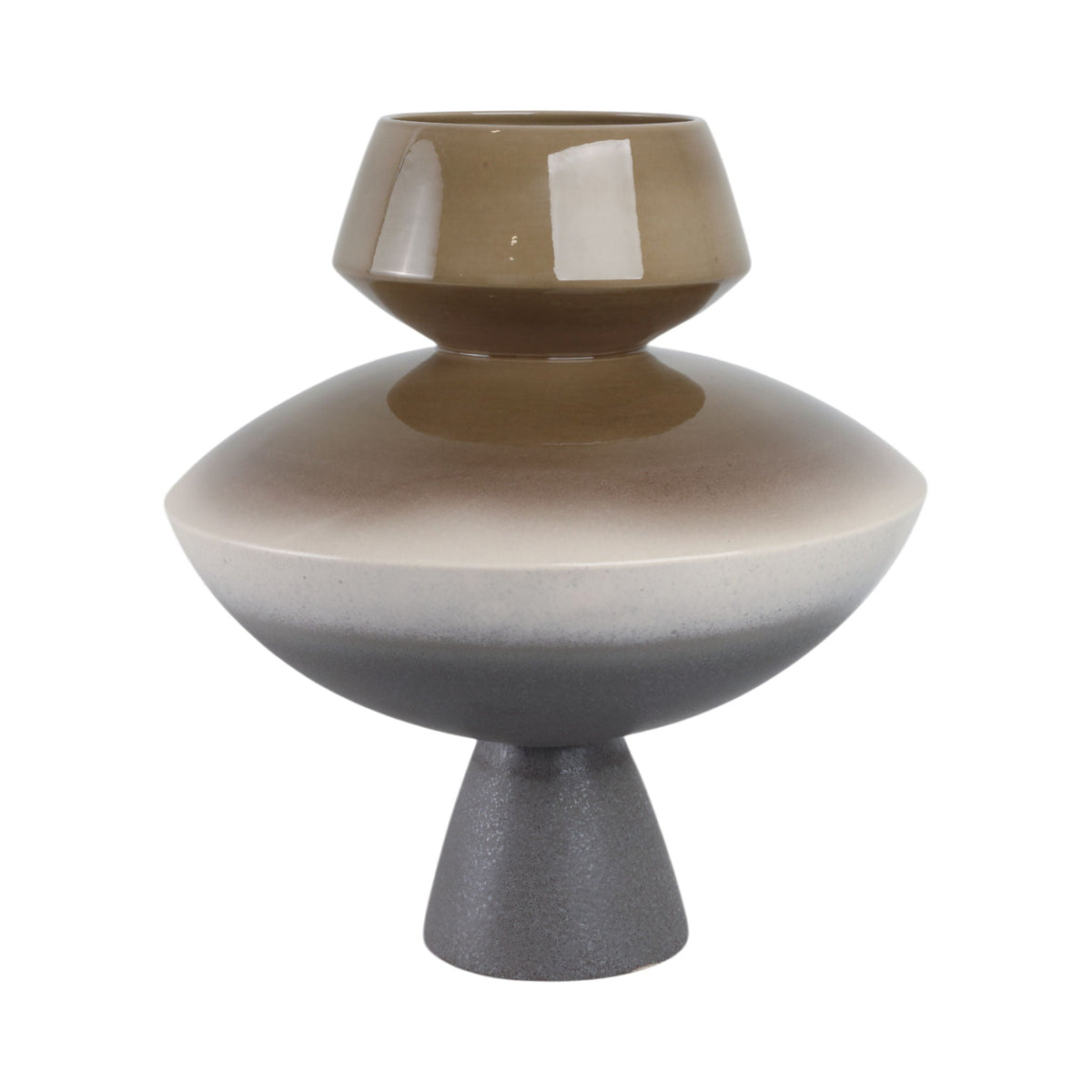 Azevedo Small Oversized Portugal Vase - Dark Brown / Gray