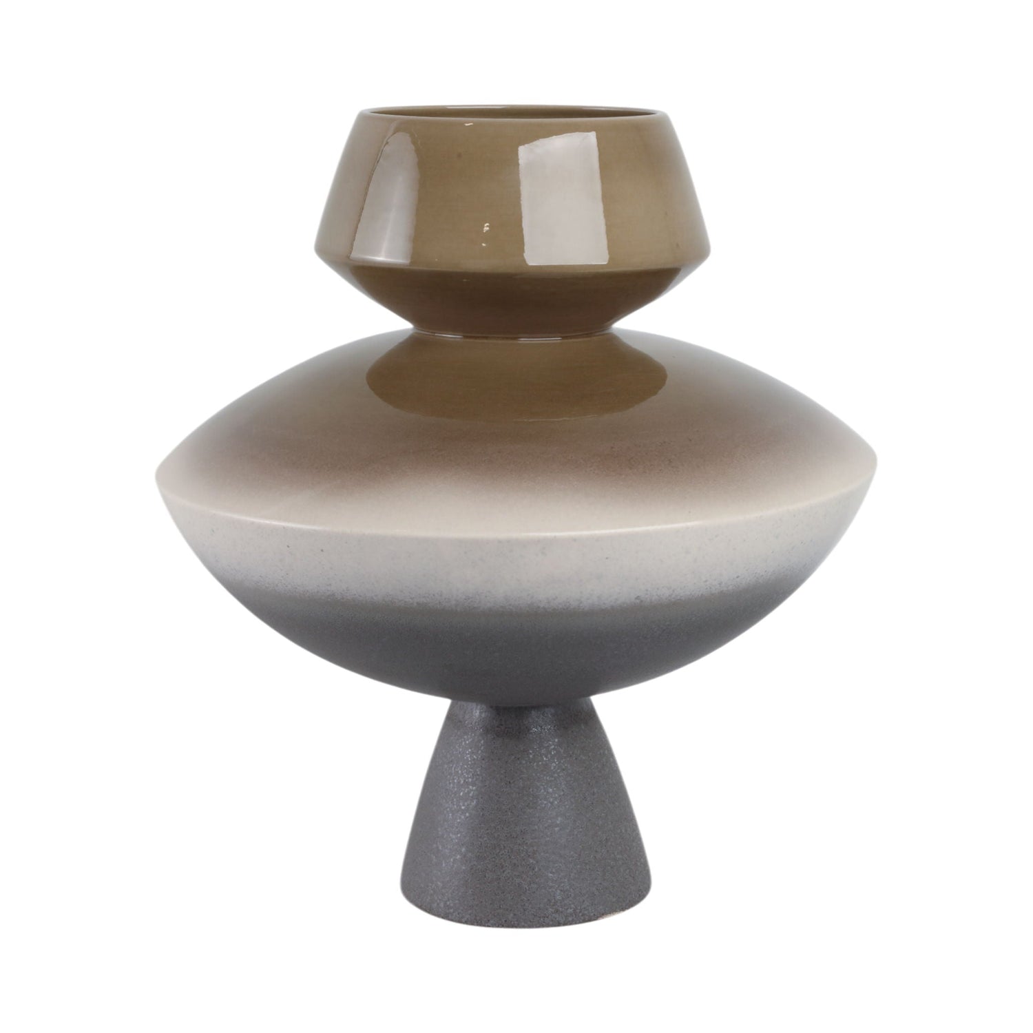 Azevedo Small Oversized Portugal Vase - Dark Brown / Gray