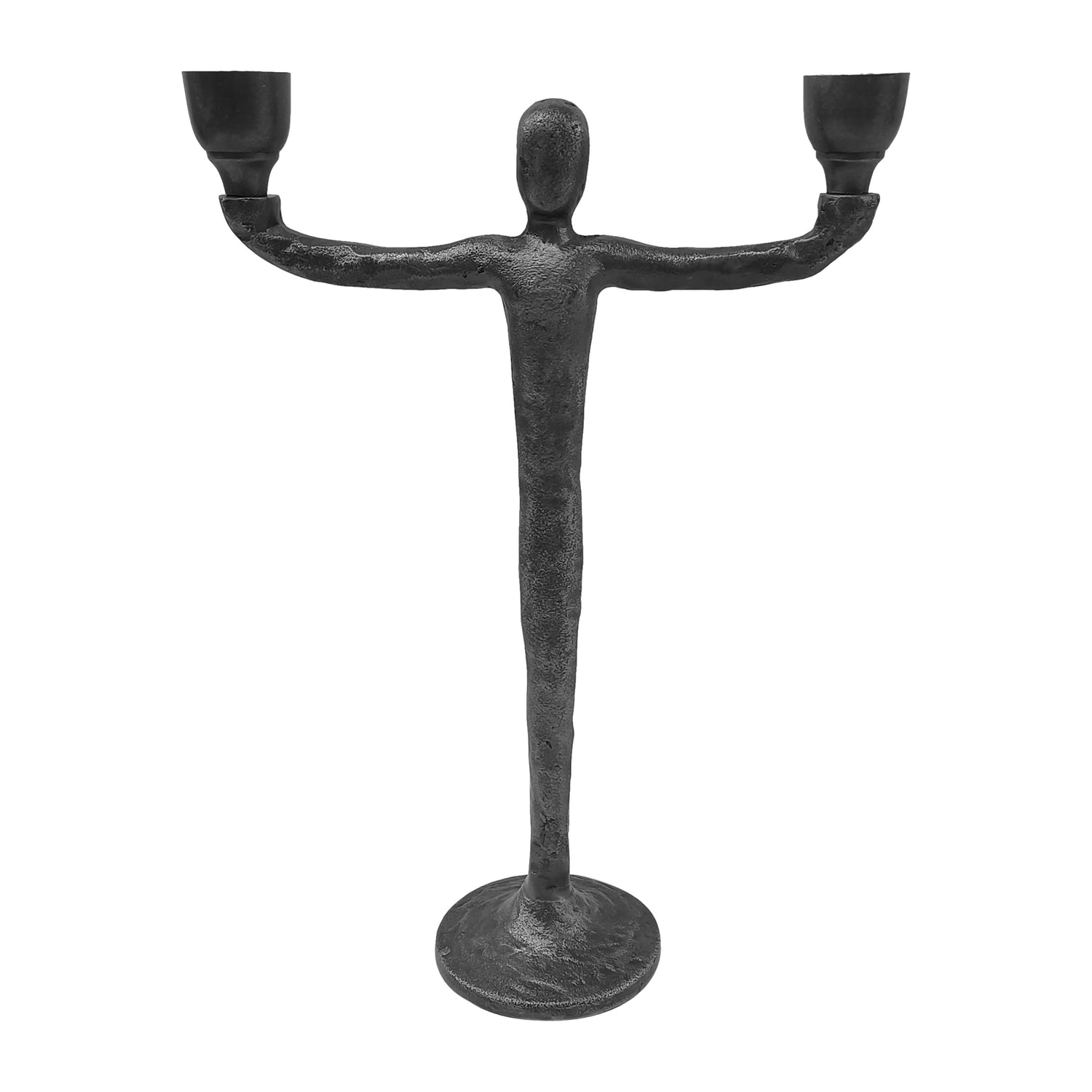Metal 15" 2 Taper Candelabra - Gold