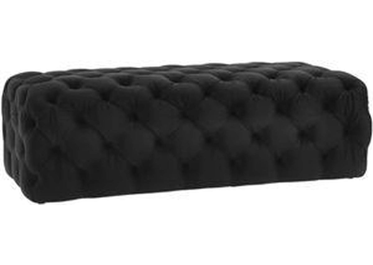 TOV-O67 Kaylee Black Velvet Ottoman