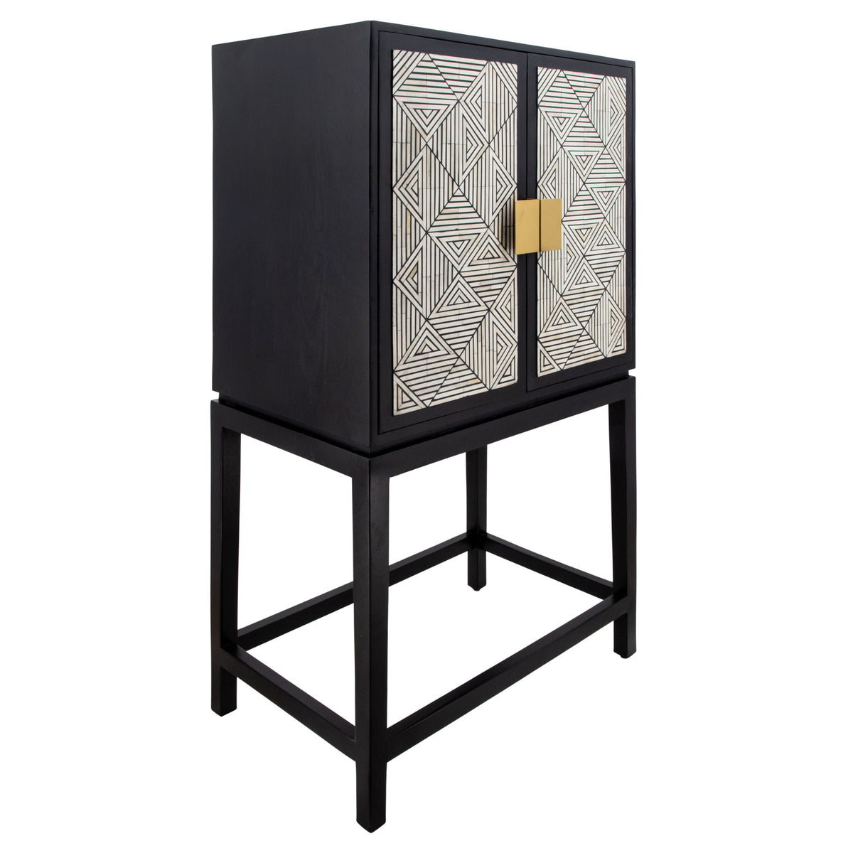 Wood 2-Door Cabinet 54" - Black