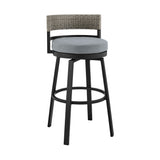 Encinitas - 5 Piece Bar Outdoor Patio Table Set With Cushions - Gray
