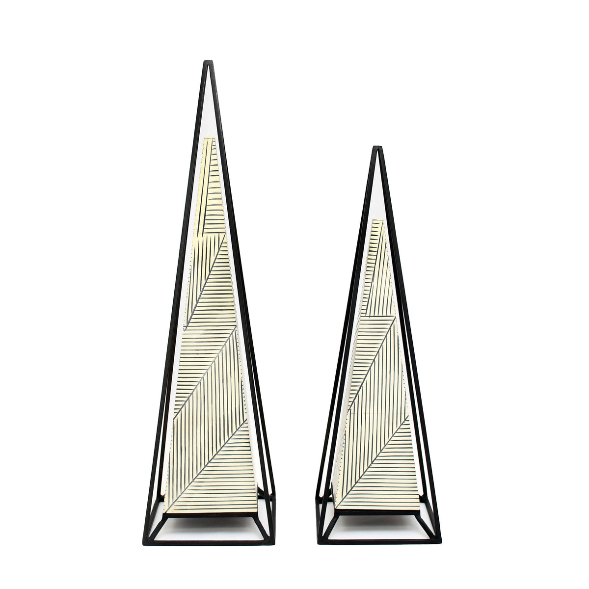 26" / 21" Carlisle Large Pyramids (Set of 2) - Black / White