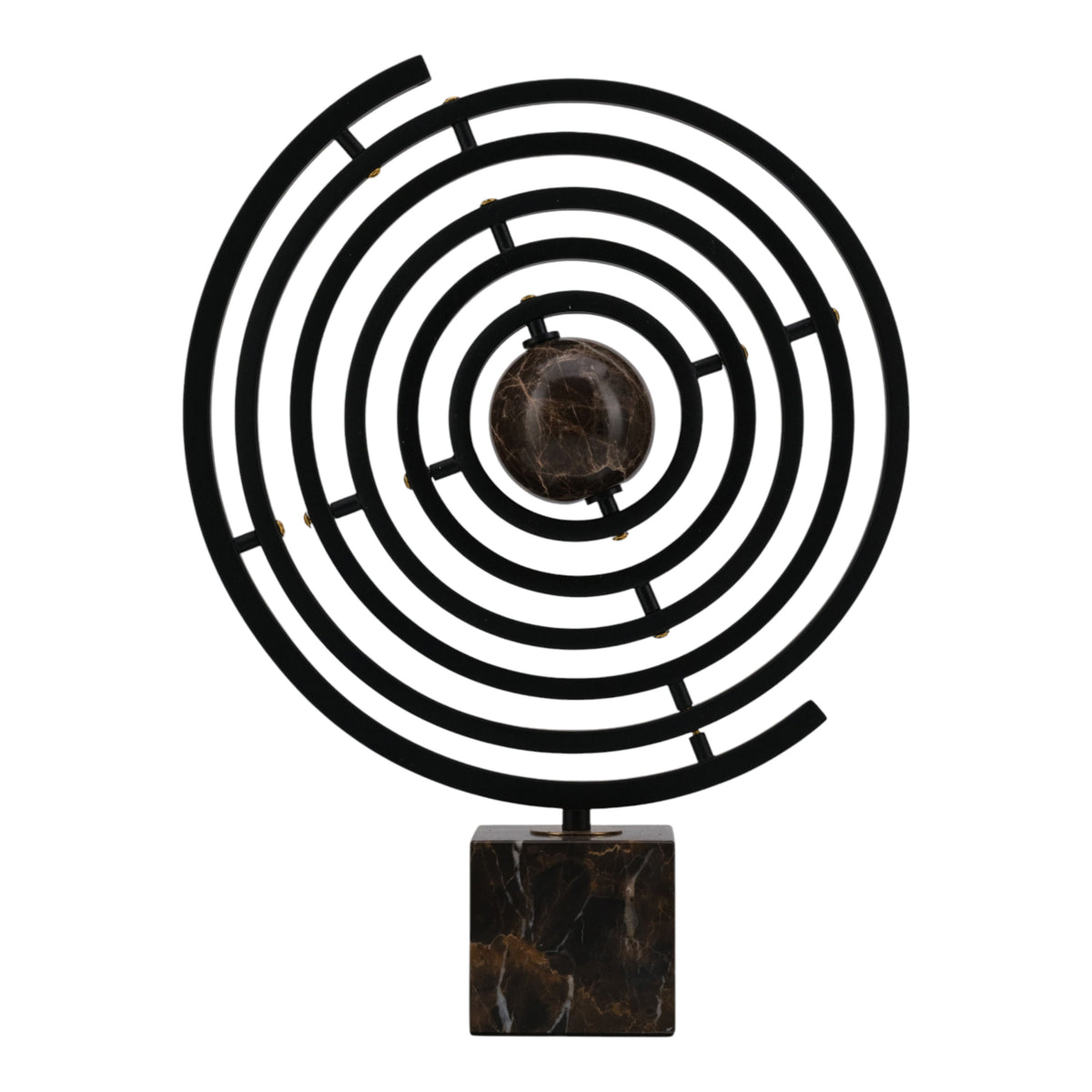 Harmon Brown Stone Armillary Statuary - Dark Brown