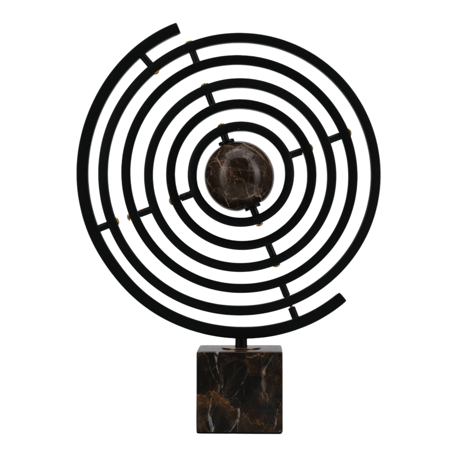 Harmon Brown Stone Armillary Statuary - Dark Brown