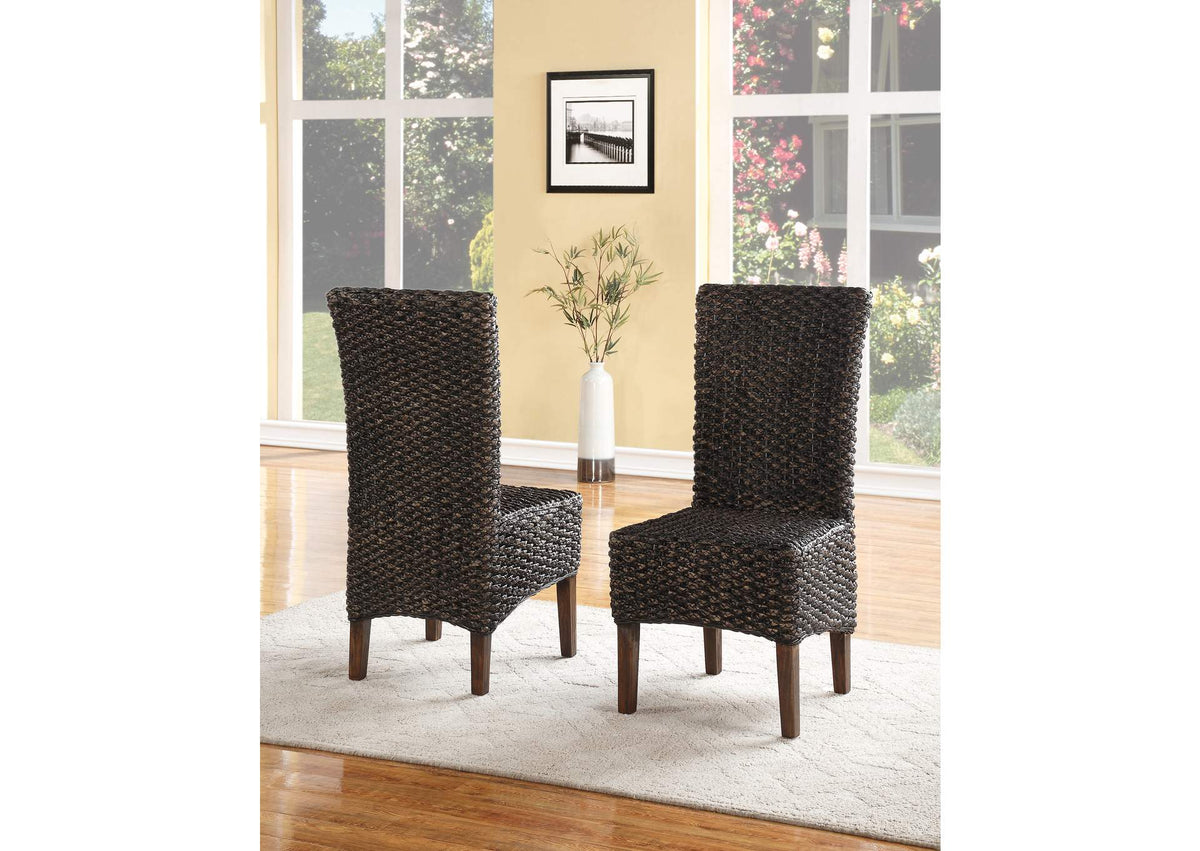 3F4166 Meadow Wicker Dining Chair In Brick Brown