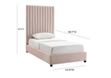 TOV-B6333 Arabelle Blush Velvet Twin Bed