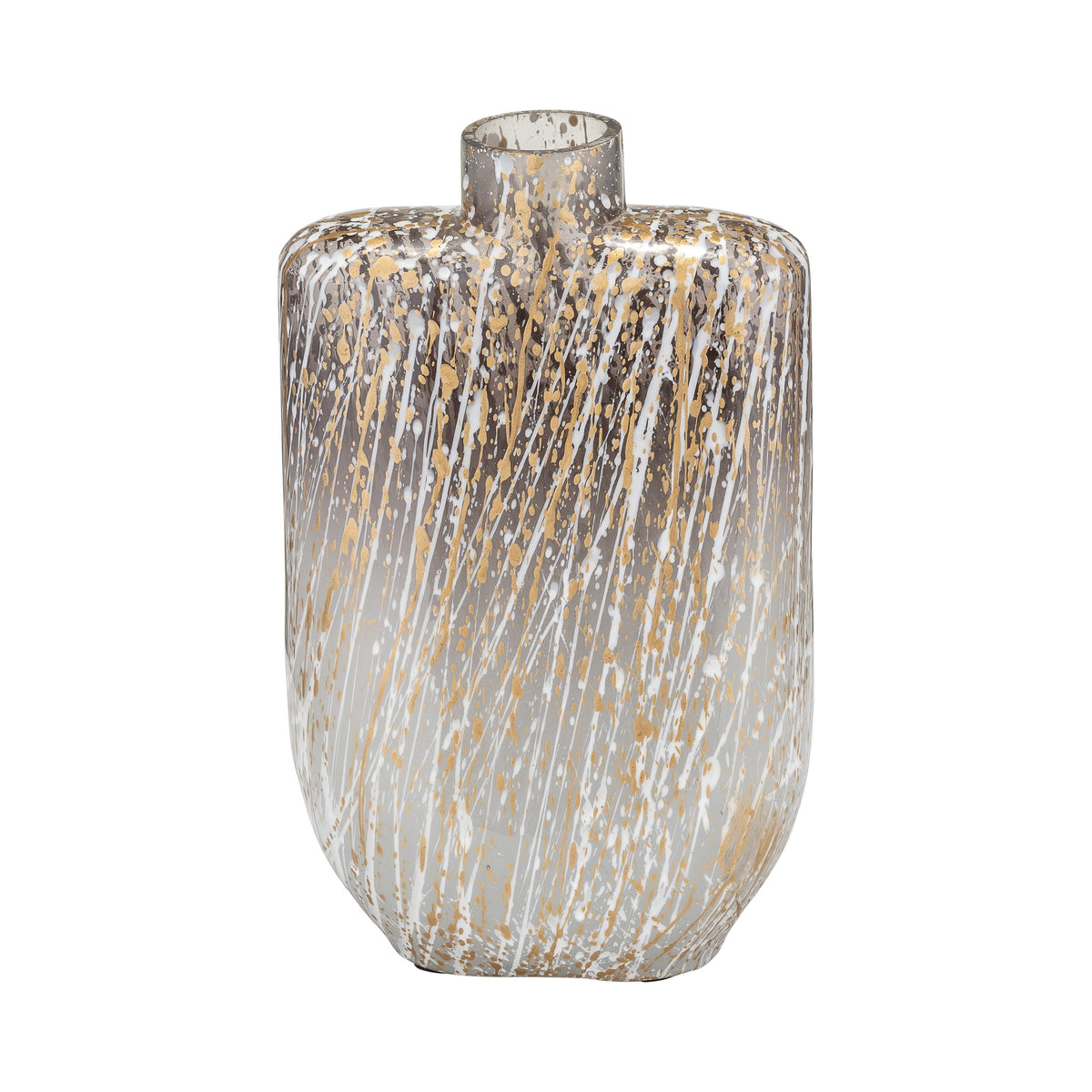 Glass Striped Stained Vase 10" - Multi