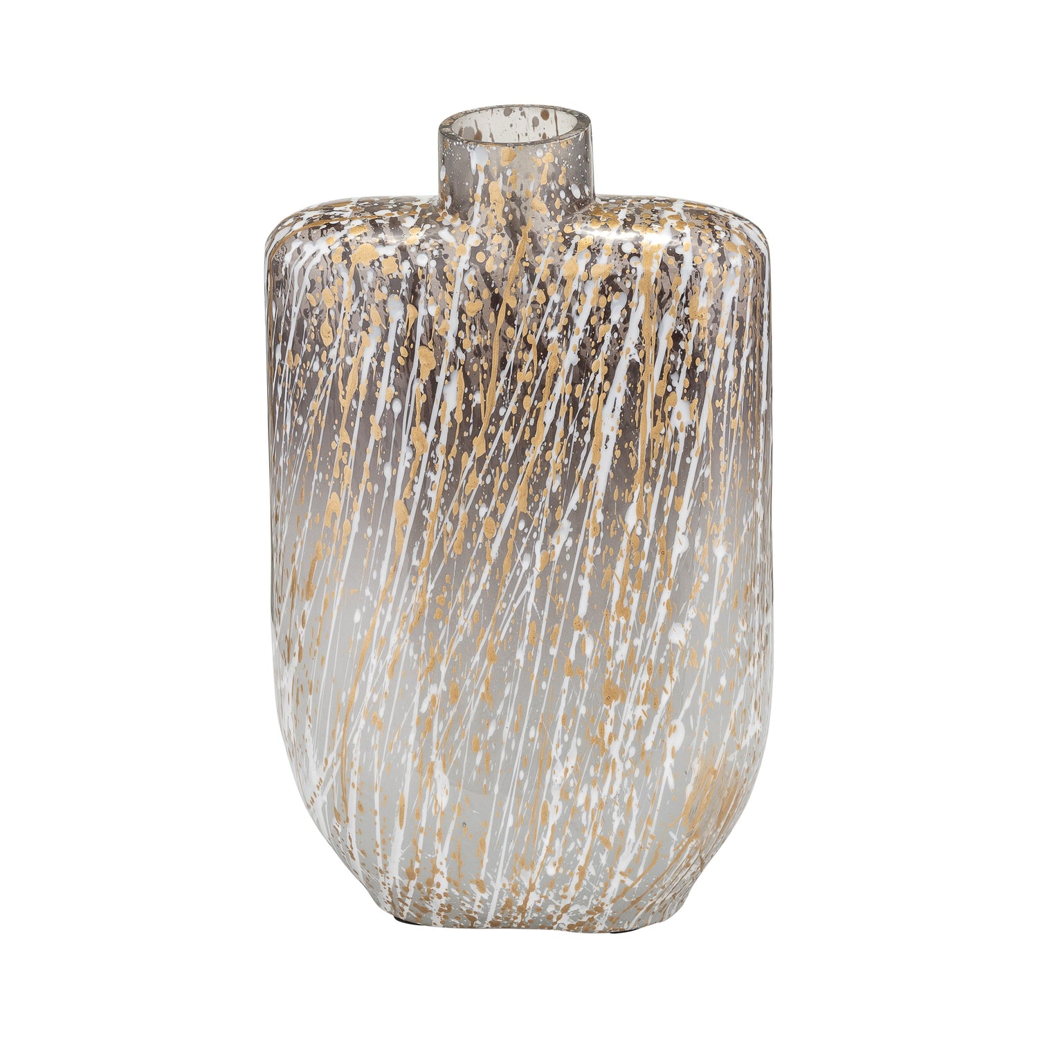 Glass Striped Stained Vase 10" - Multi