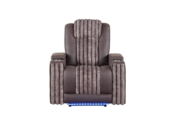 U8000-BROWN-PR_W_PHR_+_LED U8000 BROWN POWER RECLINER WITH POWER HEADREST & LED LIGHT