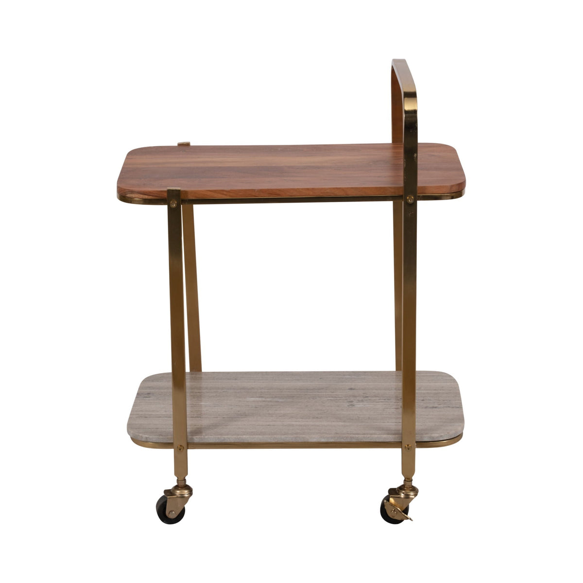 31" Marble Shelf Bar Cart - Gold