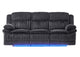 U8686-BLACK_P1-PRS_W_LED_DWR_DDT U8686 BLACK POWER REC SOFA WITH LED, HIDDEN DRAWER AND DROP DOWN TABLE