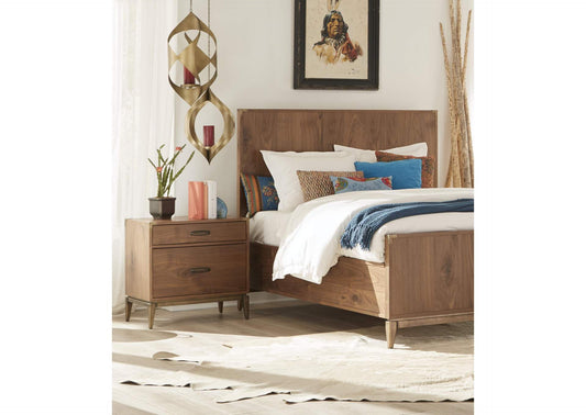 8N1681 Adler Two Drawer Nightstand In Natural Walnut
