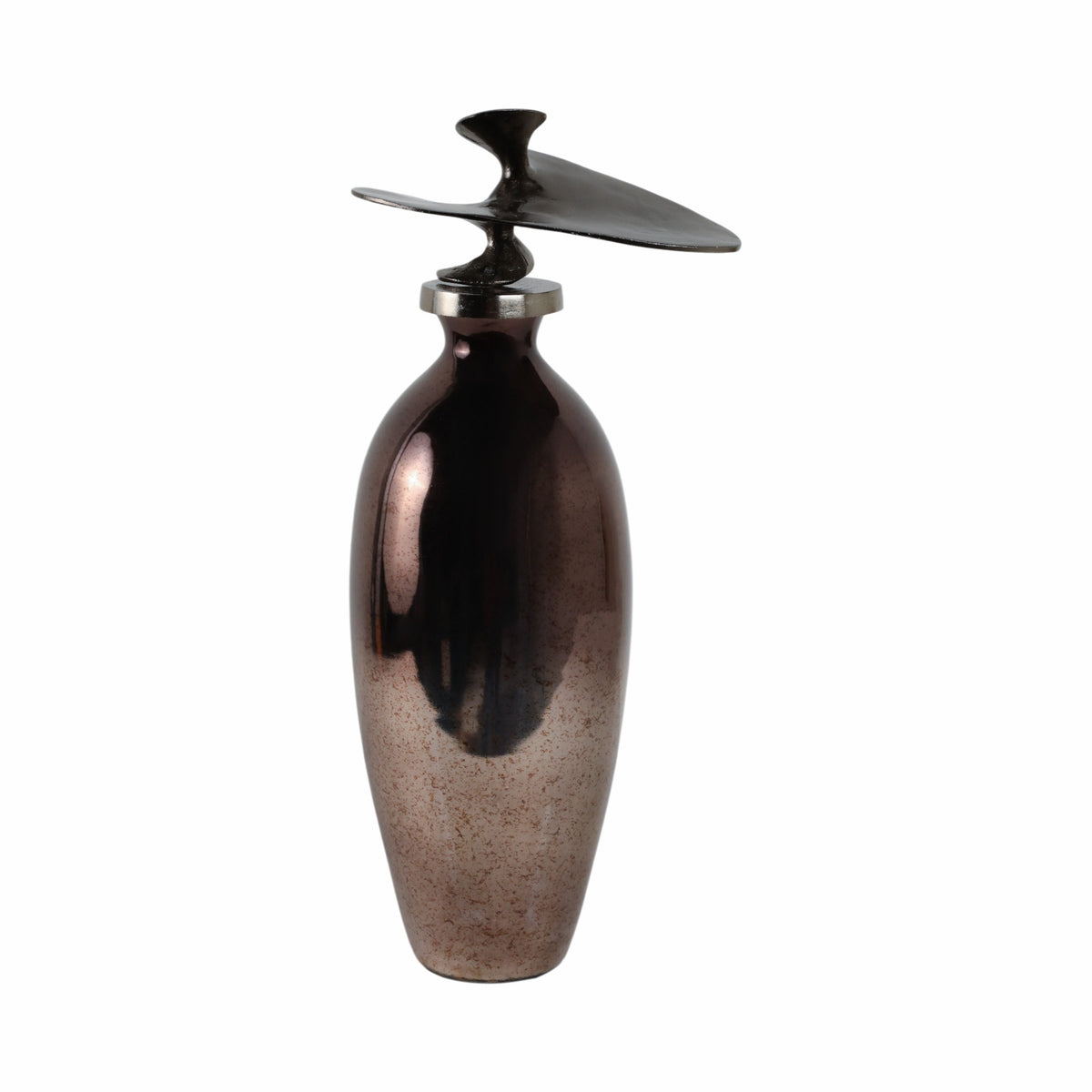 22" Noble Large Glass Bottle With Topper - Bronze