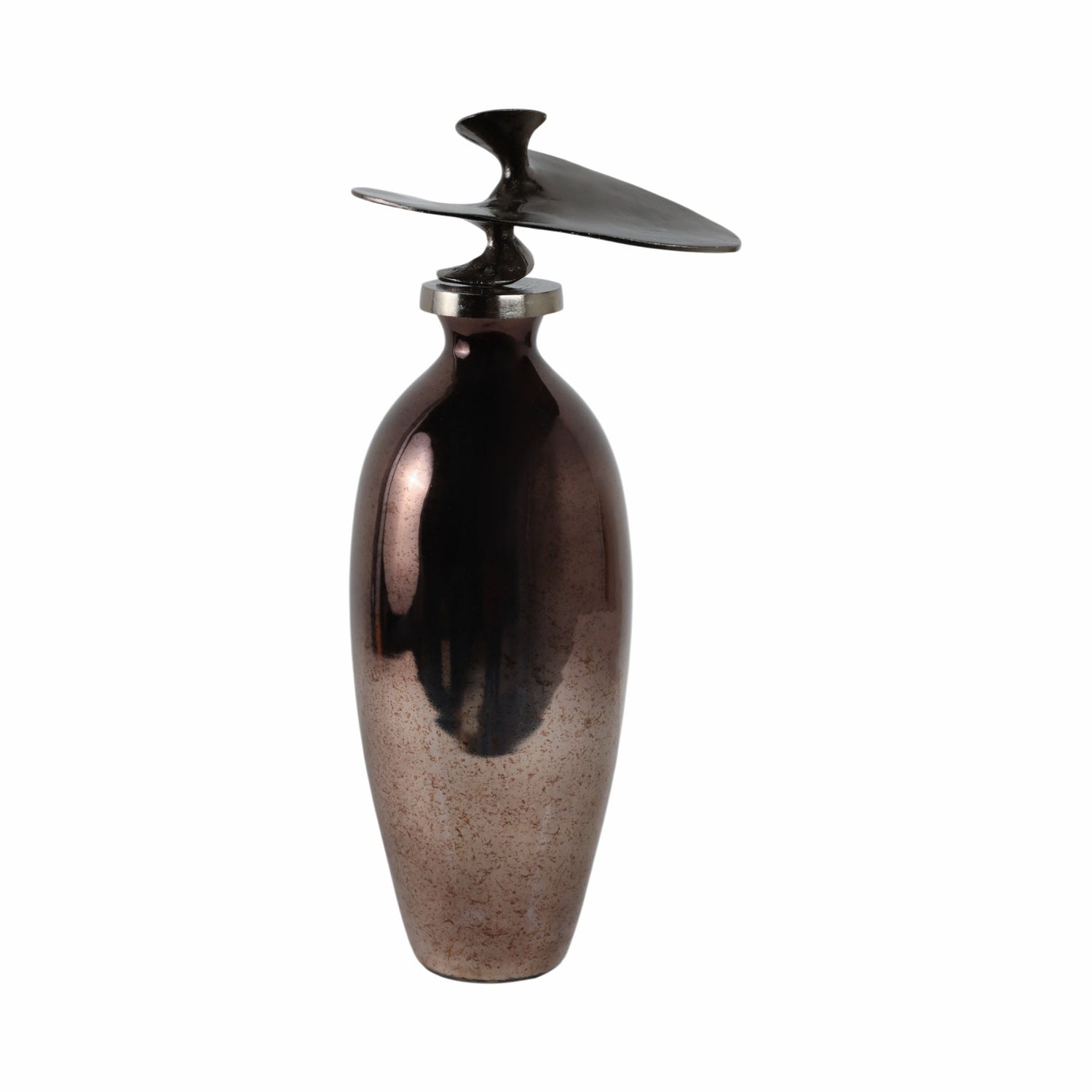 22" Noble Large Glass Bottle With Topper - Bronze