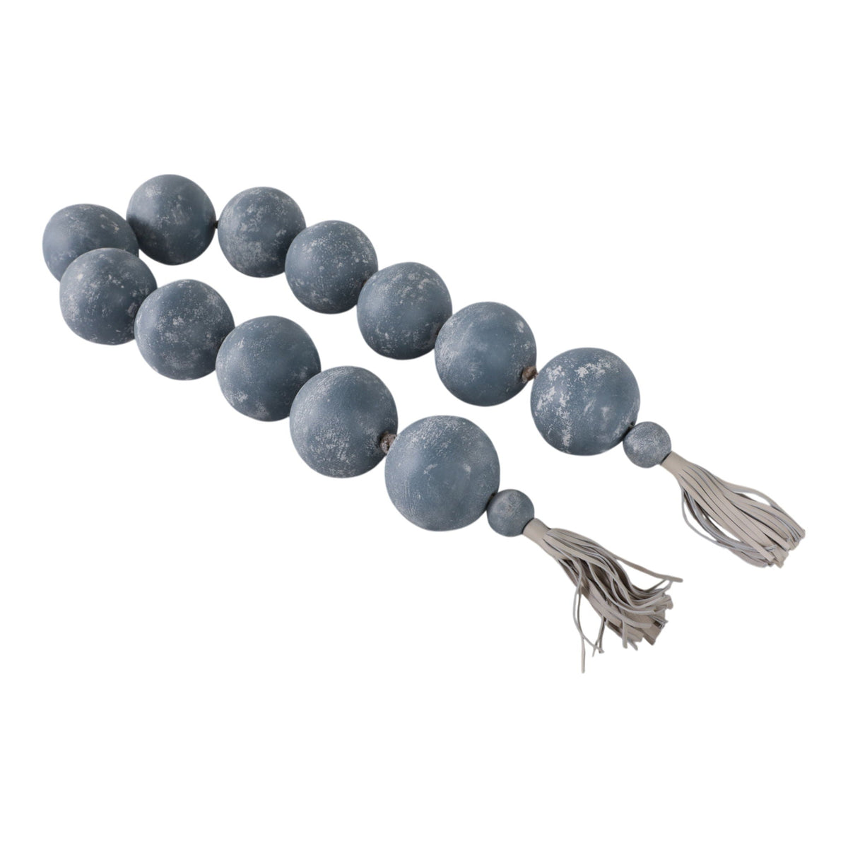 Cardiff Eco-Mix Garland With Leather Tassels - Blue