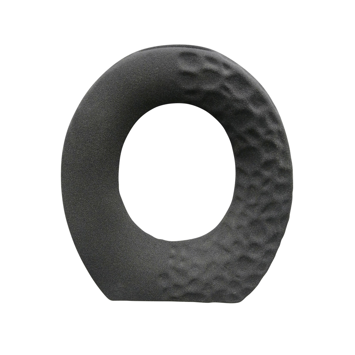 10" Rough Finish Open Cut-Out With Vase Opening - Black