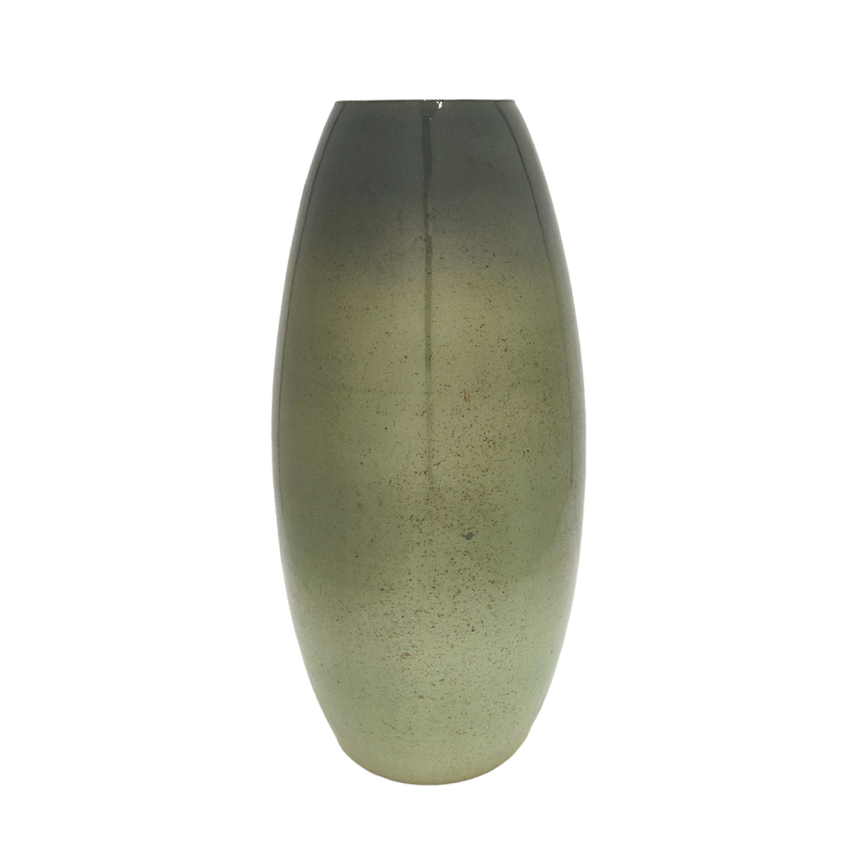17" Curved Glass Vase Green Mercury Ombre - Multi