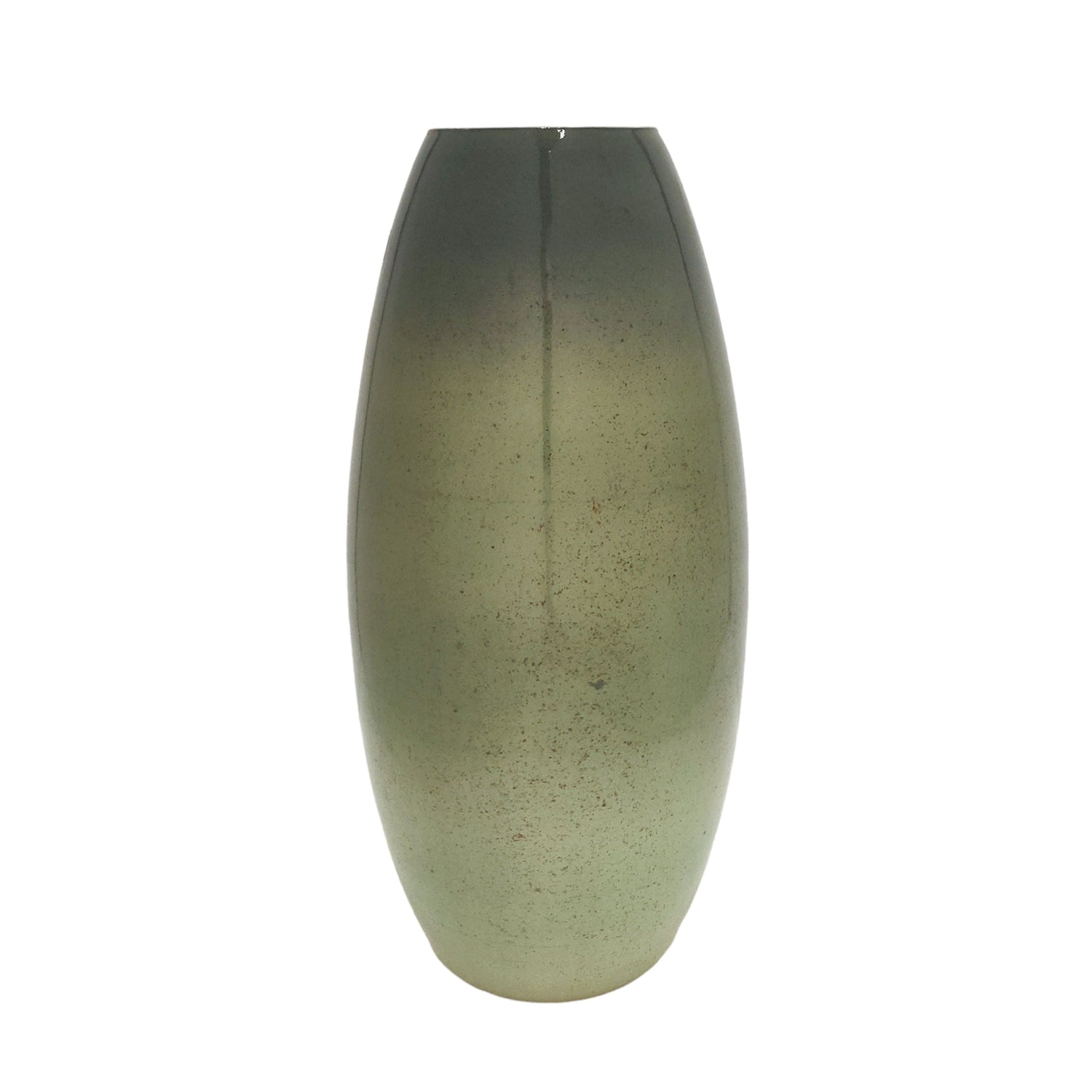17" Curved Glass Vase Green Mercury Ombre - Multi
