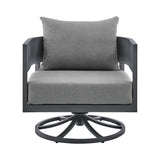 Menorca - Outdoor Patio Swivel Rocking Chair - Gray