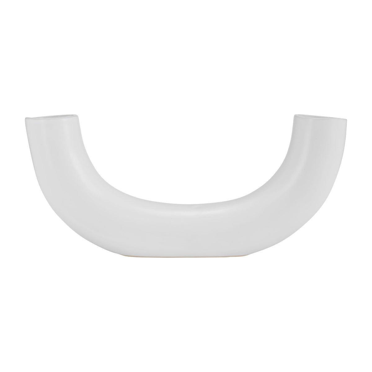 Ceramic 12" Half Circle Vase - White