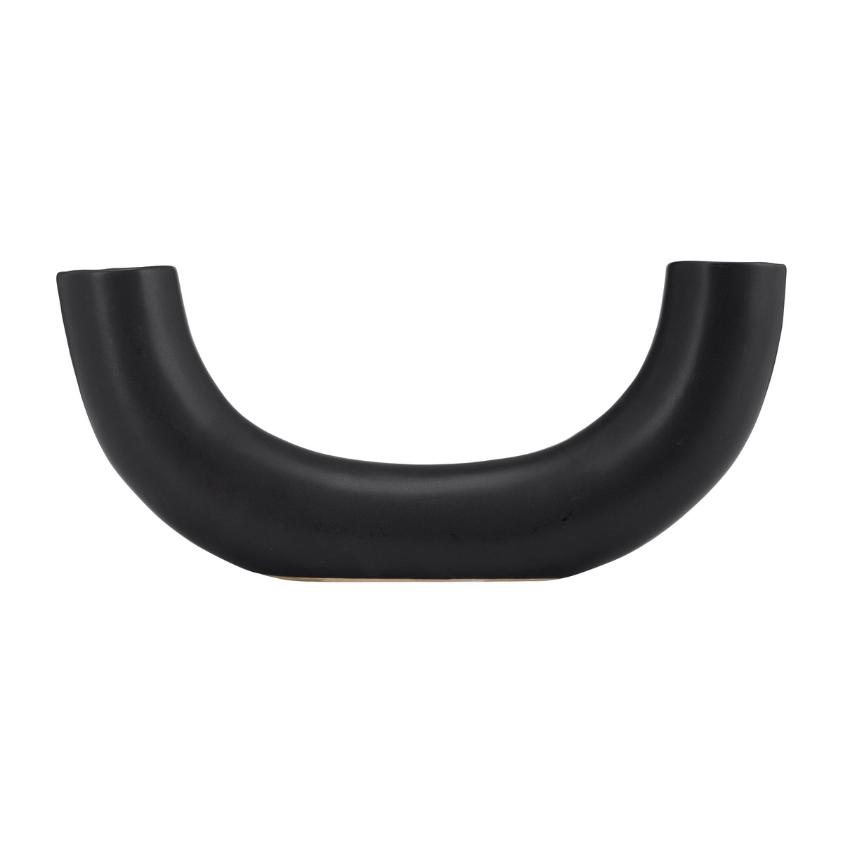 Ceramic Half Circle Vase 12" - Black