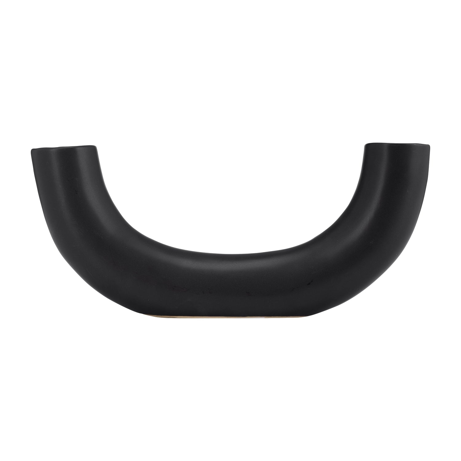 Ceramic Half Circle Vase 12" - Black