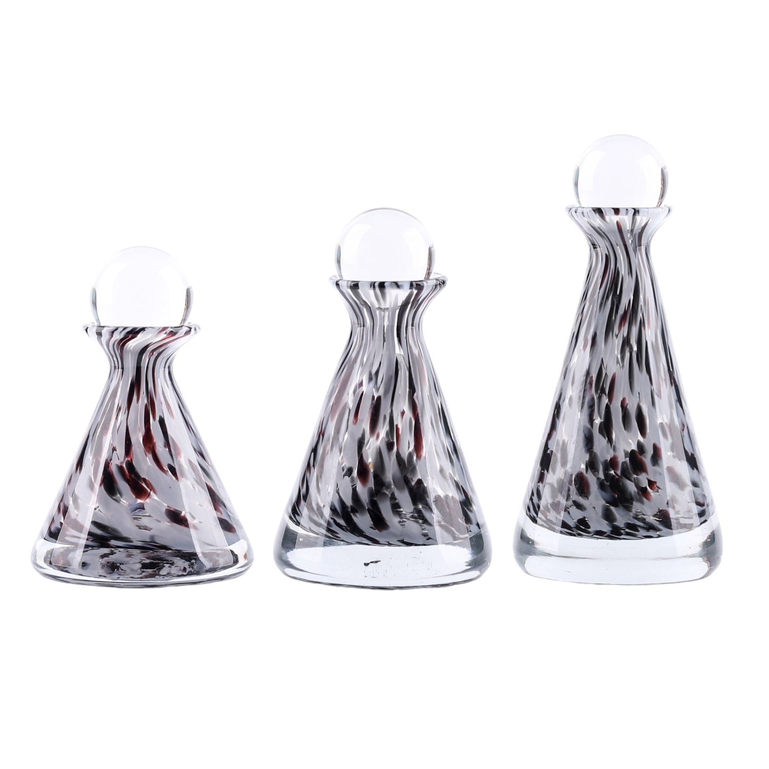 7" / 8" / 10" Veneta Art Bottles (Set of 3) - Black
