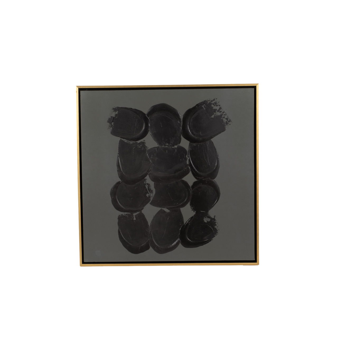 47" X 47" Hand Painted Rocks - White / Gray