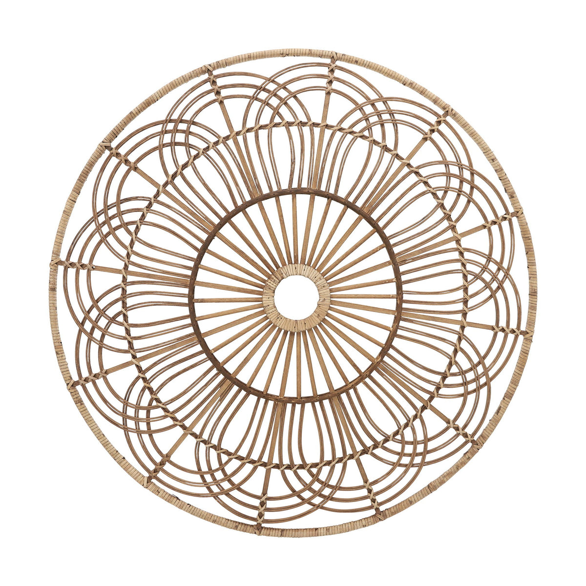 Wicker Round Wall Accent 36" - Brown