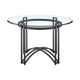 Tibet - Contemporary Round Glass Dining Table - Matte Black