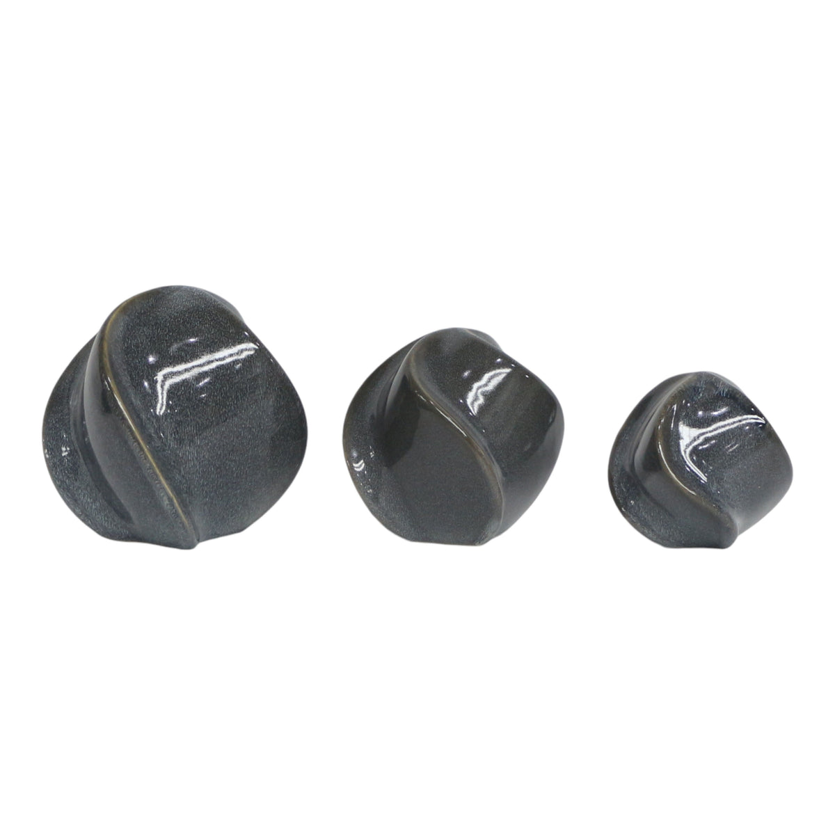4" / 5" / 6" Pella Blue Ceramic Deco Balls (Set of 3) - Blue