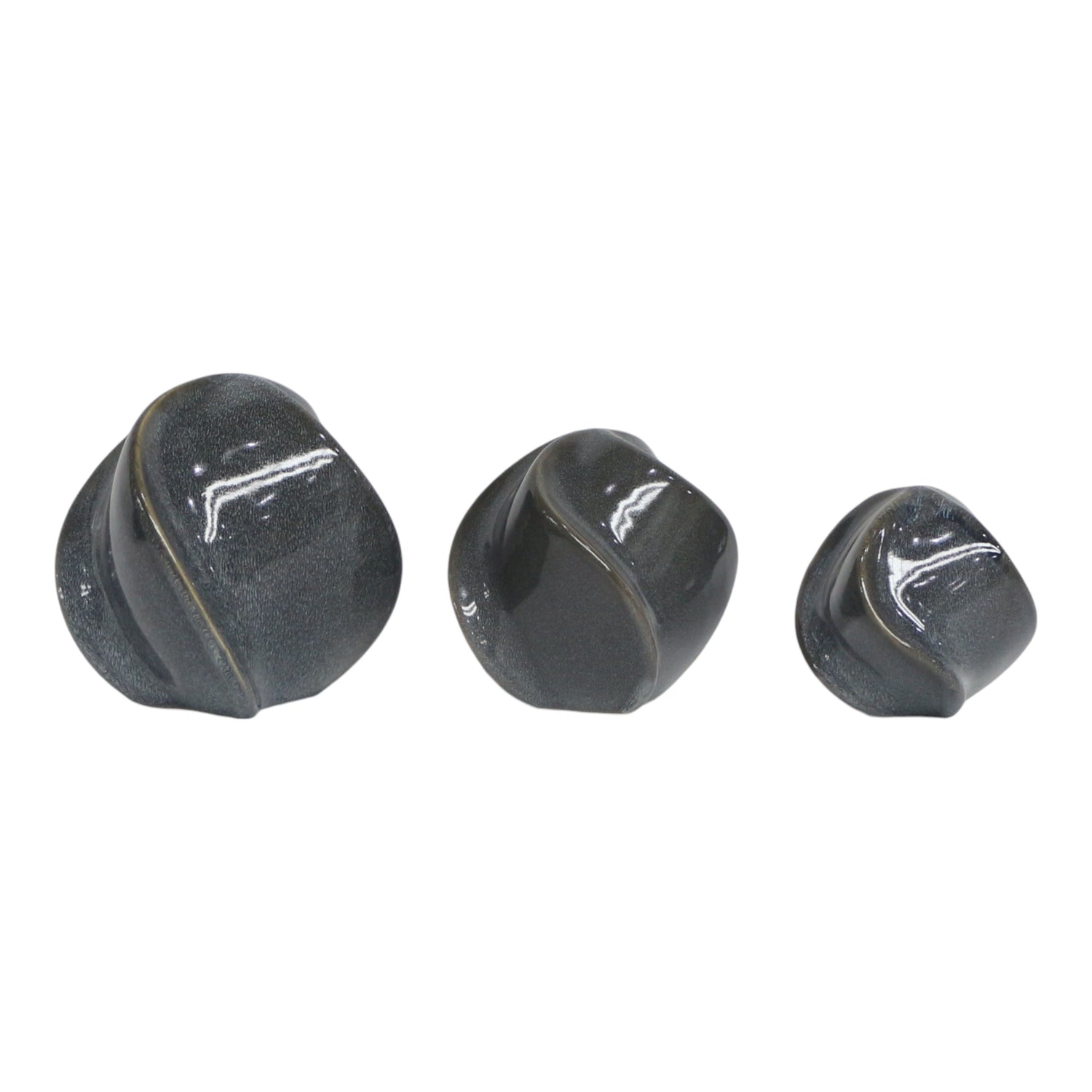4" / 5" / 6" Pella Blue Ceramic Deco Balls (Set of 3) - Blue