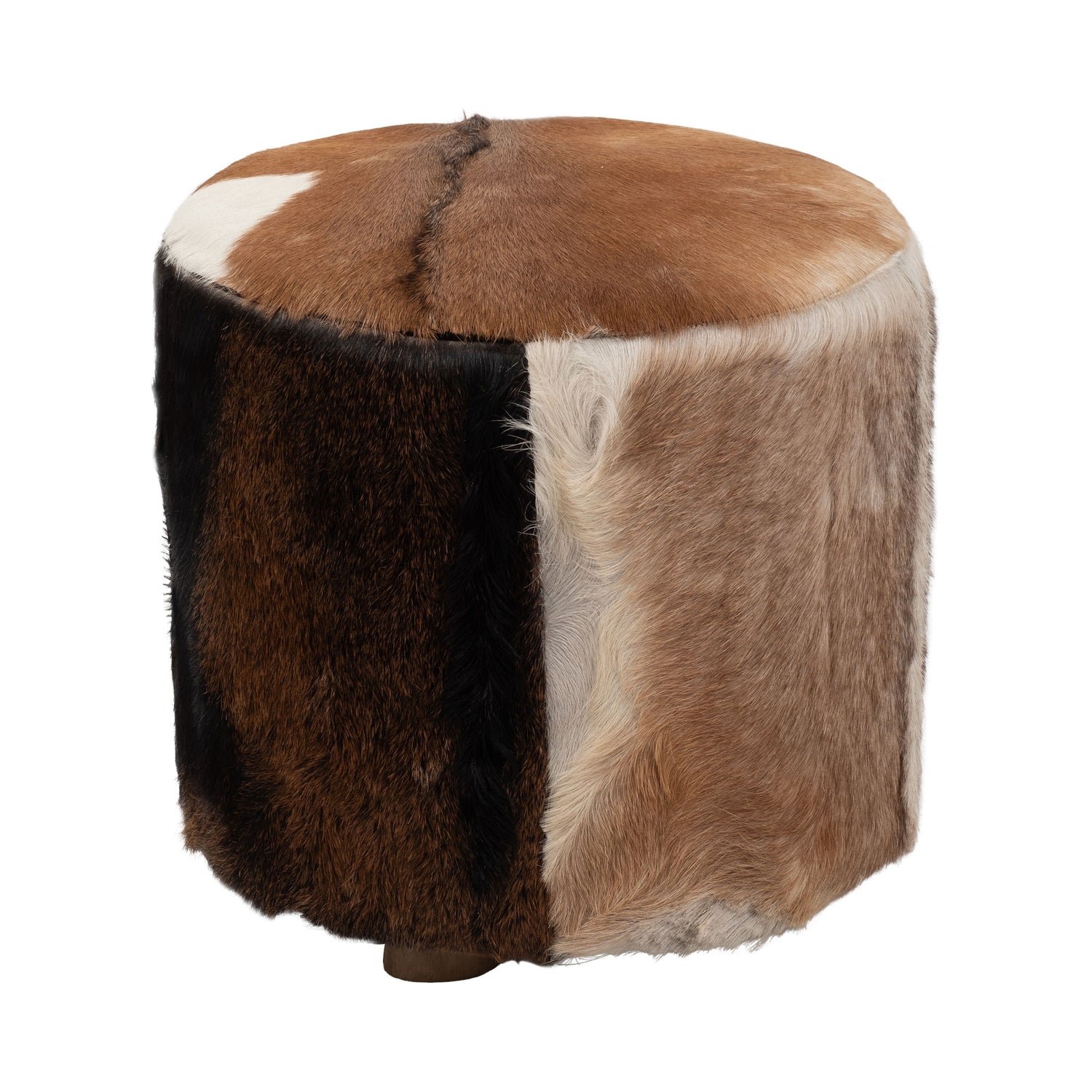 18" Cowhide Ottoman - Multi