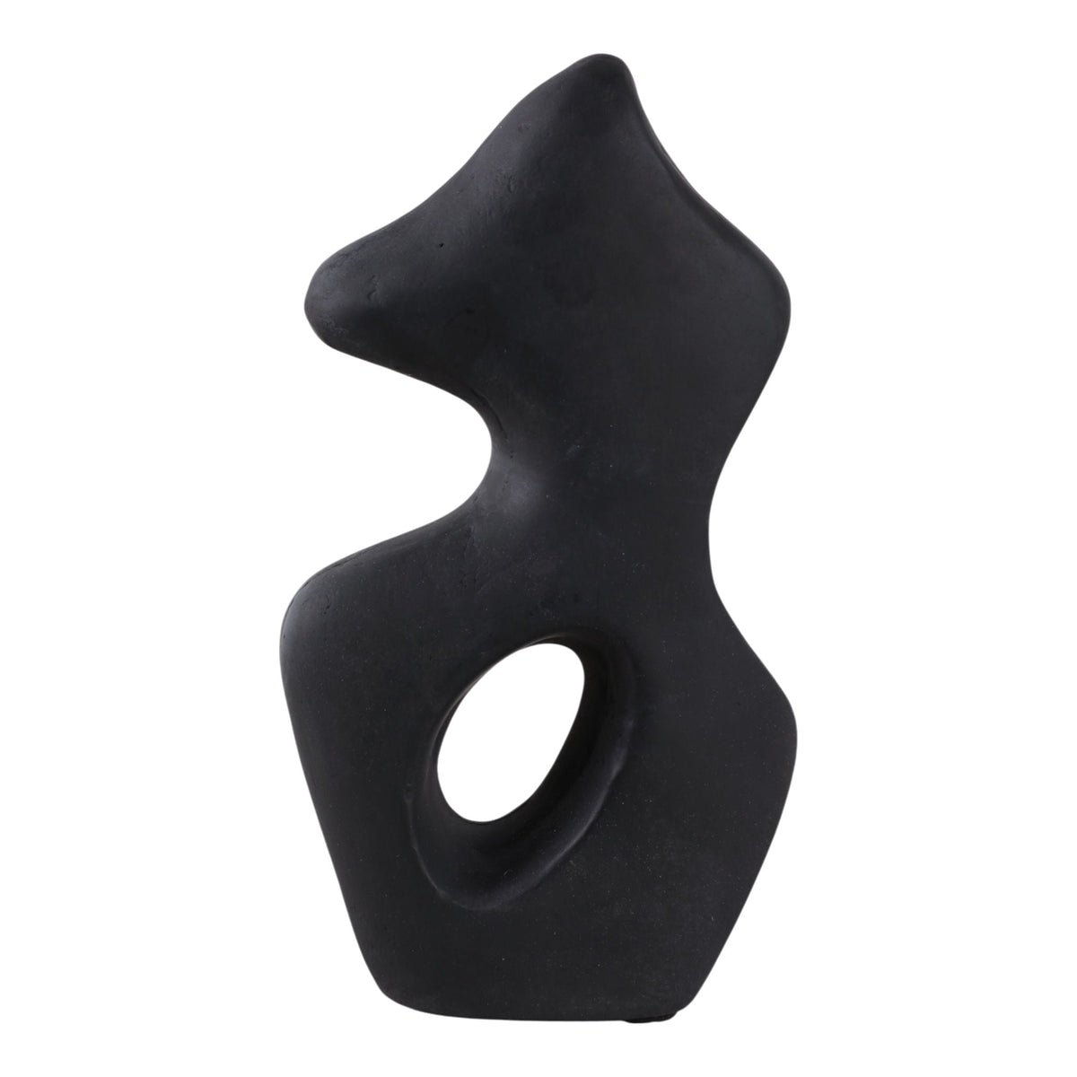 11" x 6" Paper Mache Squiggle Sculpture - Black