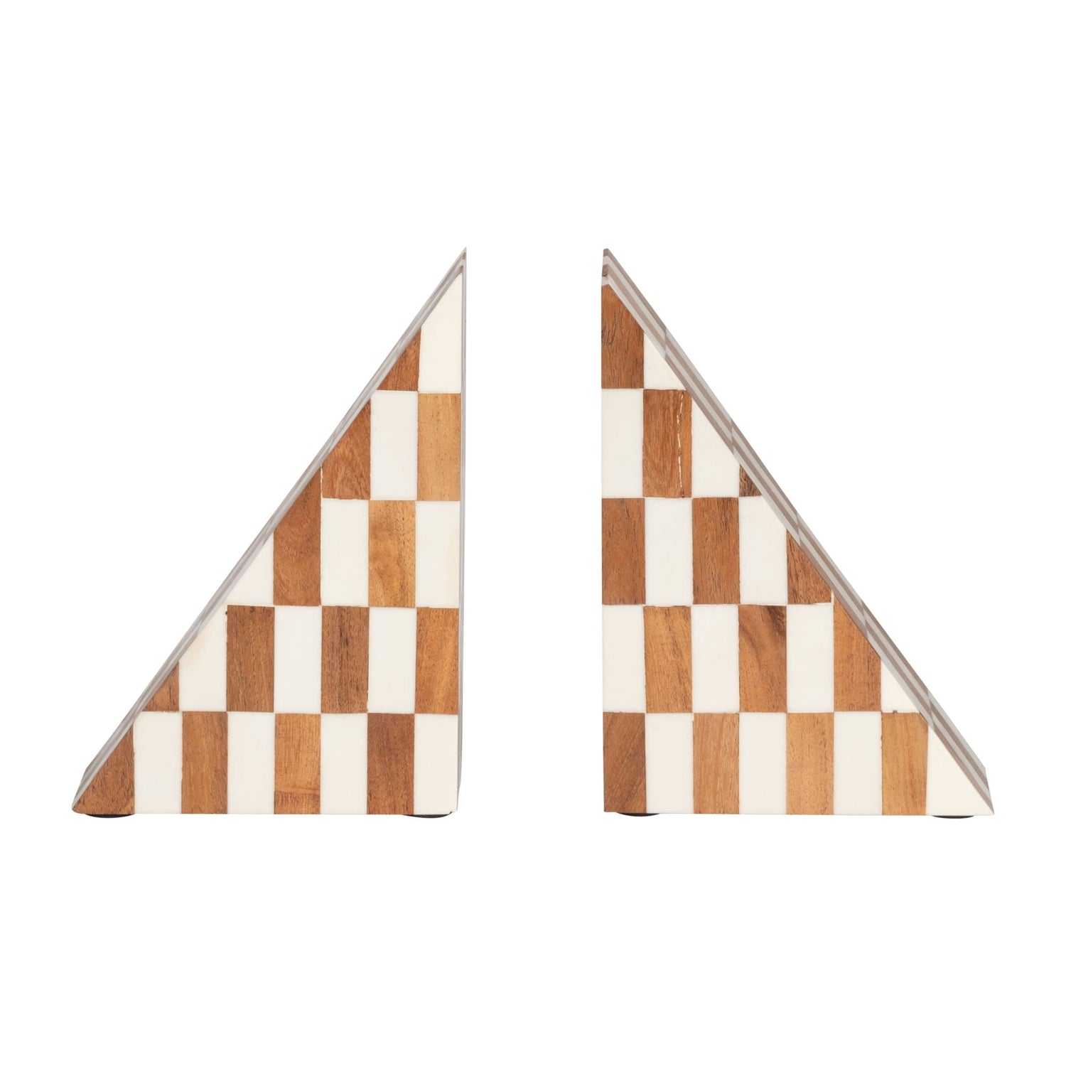 7" Resin Right Angle Bookend (Set of 2) - Ivory/Natural