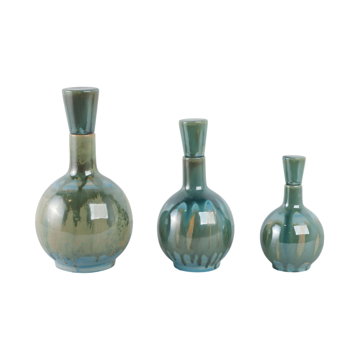 9" / 12" / 14" Keizer Ceramic Bottles (Set of 3) - Green