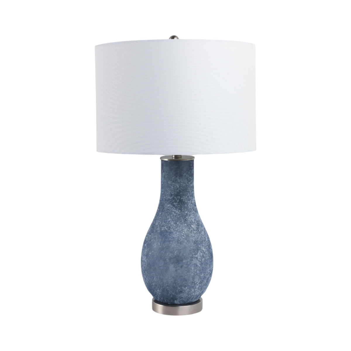 29" x 17" Frosted Glass Teardrop Table Lamp - Dark Blue