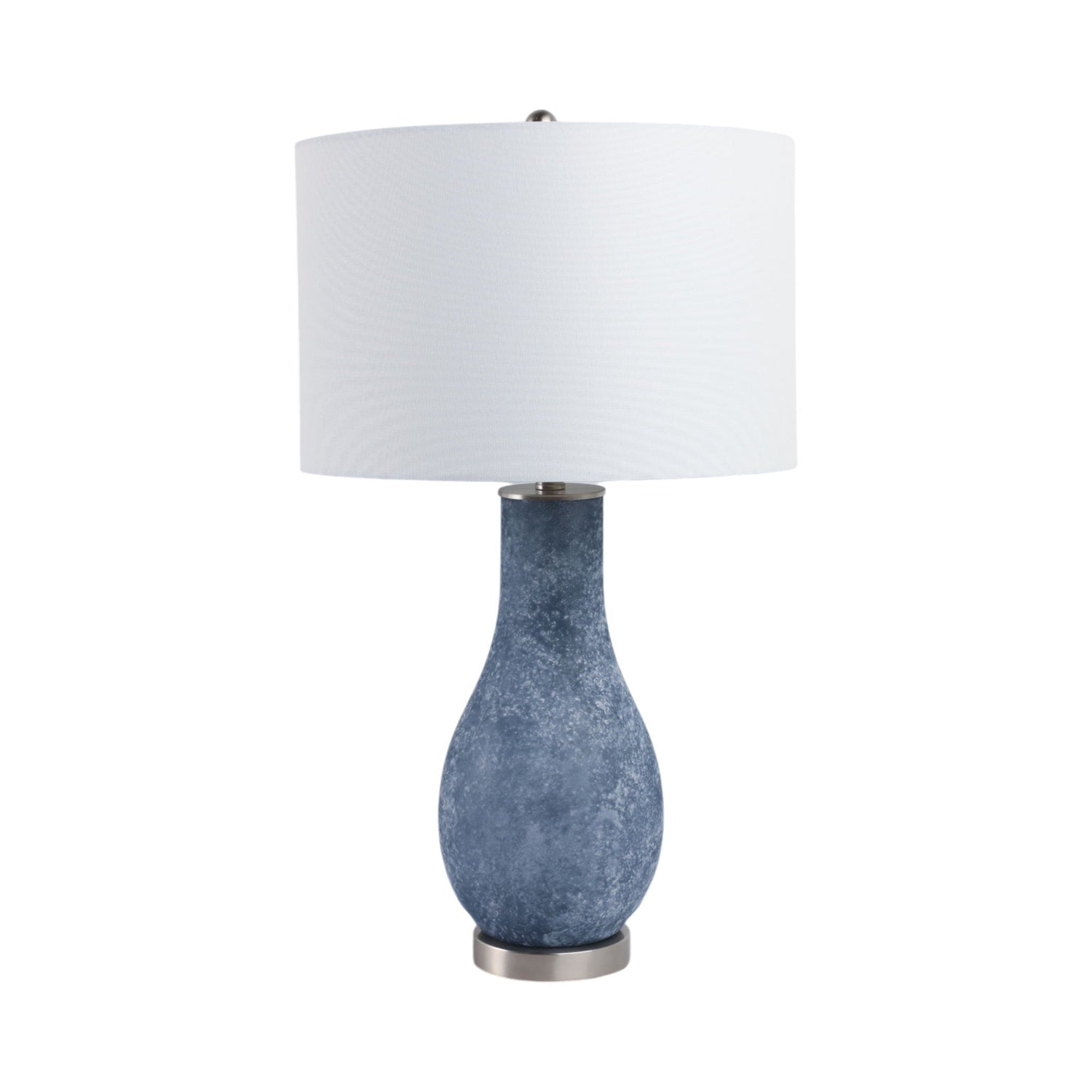 29" x 17" Frosted Glass Teardrop Table Lamp - Dark Blue