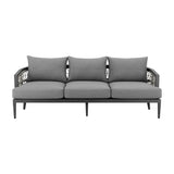 Zella - 4 Piece Outdoor Patio Conversation Set - Light Gray