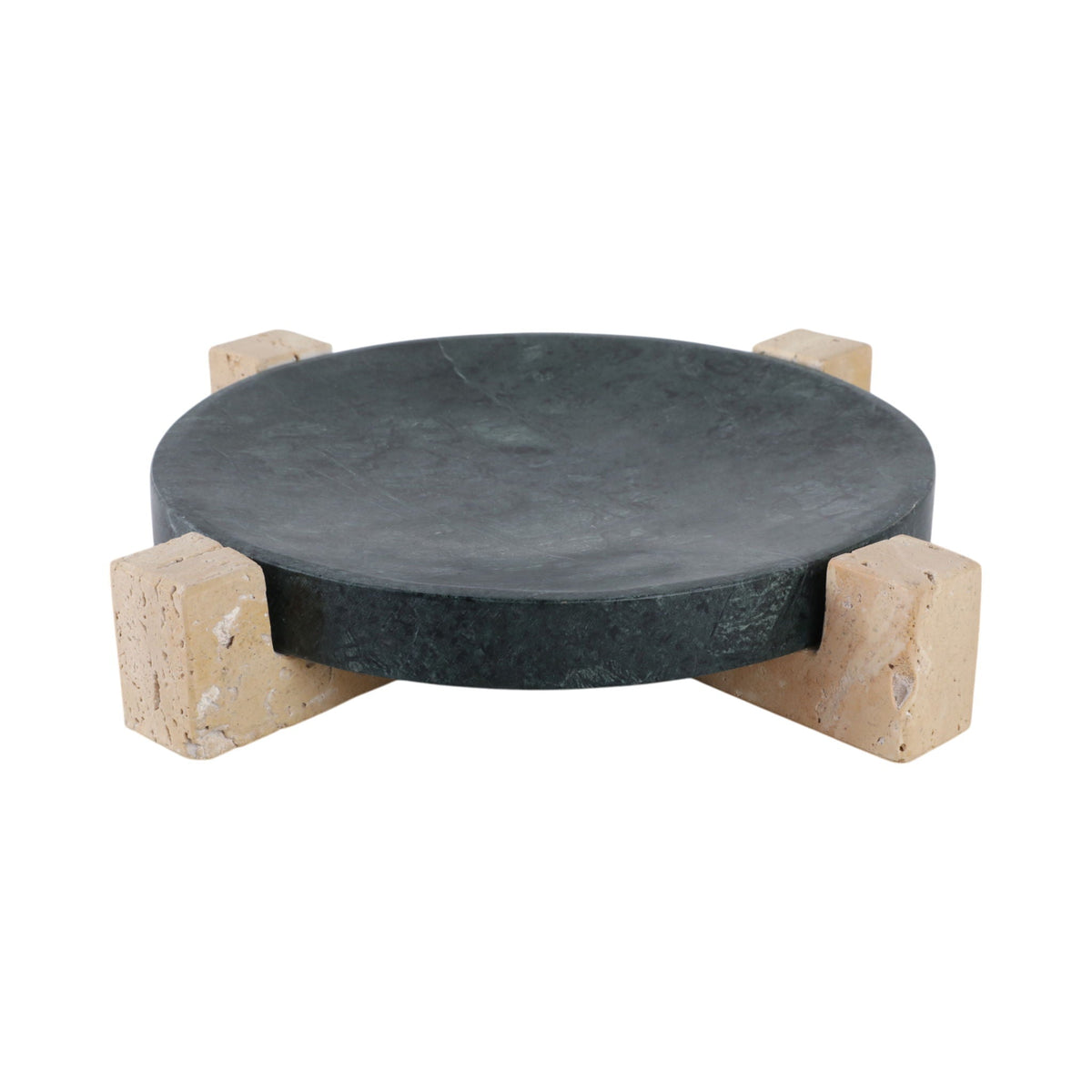 Archer Large Marble And Travertine Tray - Black