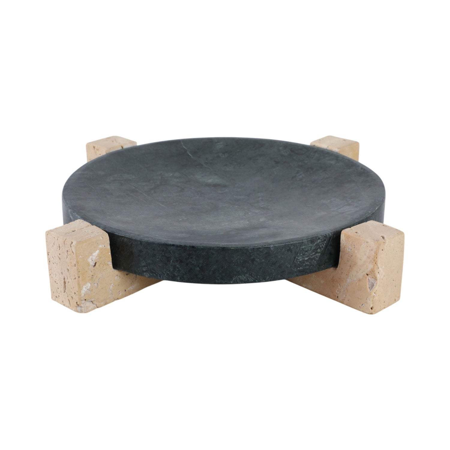 Archer Large Marble And Travertine Tray - Black