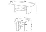 700345 Rodez 3-piece Engineered Wood Coffee Table Set Black