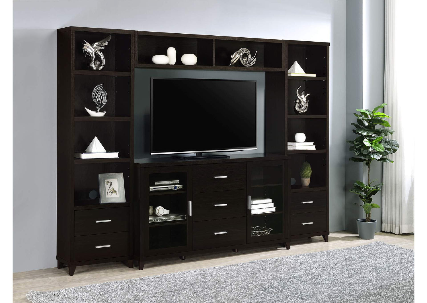 Lewes 4-piece 60-inch TV Entertainment Center Cappuccino