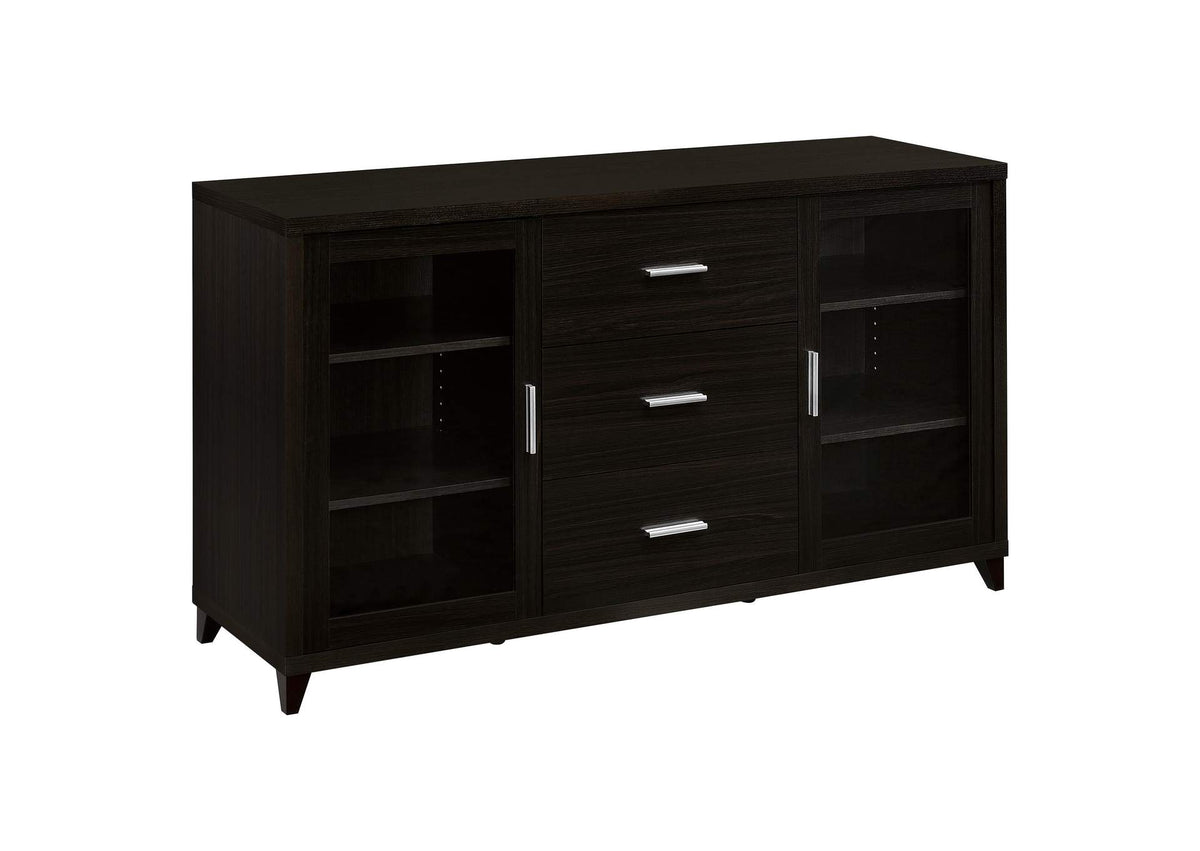 700881 Lewes 2-door Engineered Wood 60-inch TV Stand Cappuccino